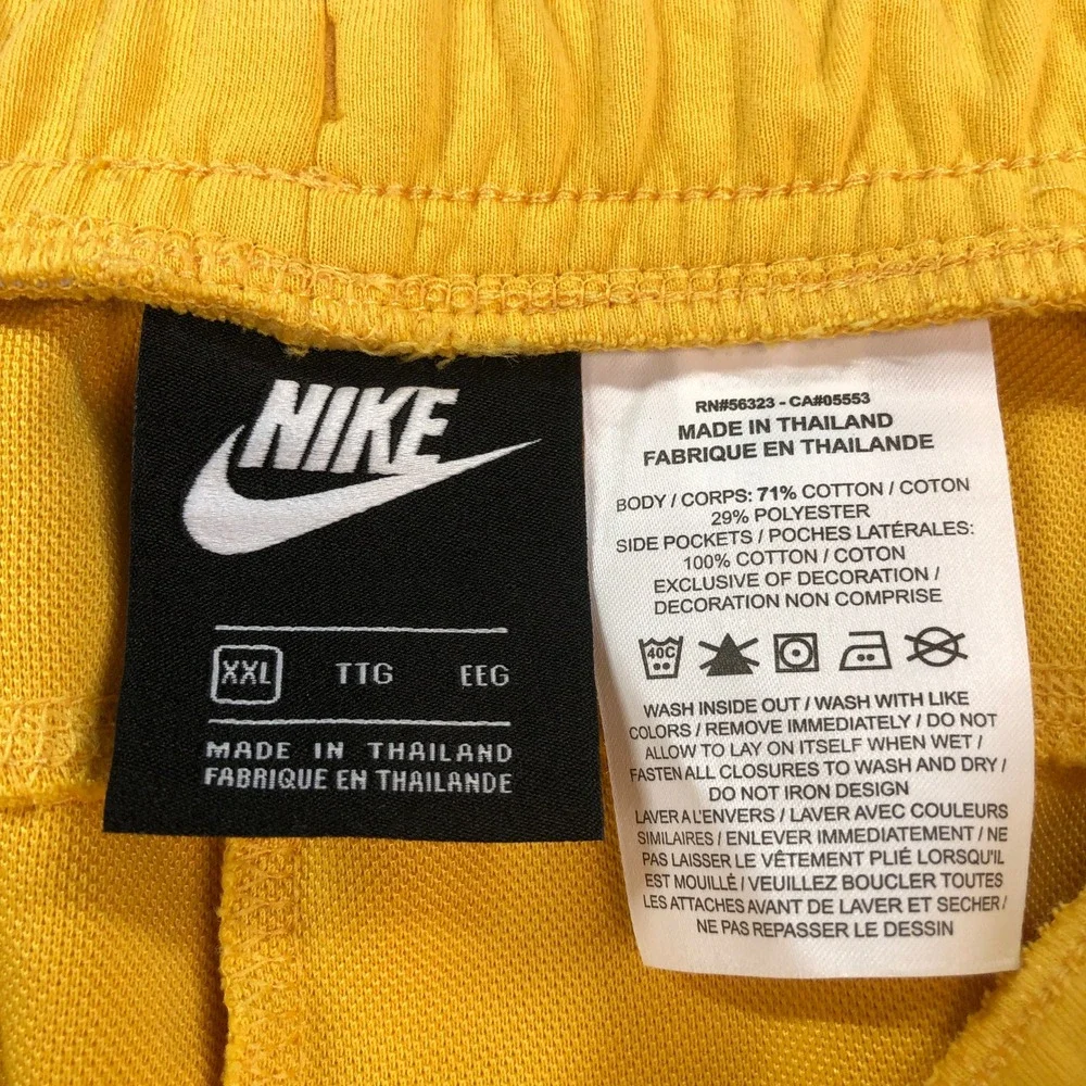 Nike Mens Jogger Sweatpants XXL Yellow Drawstring Gym Tapered Cotton Stretch